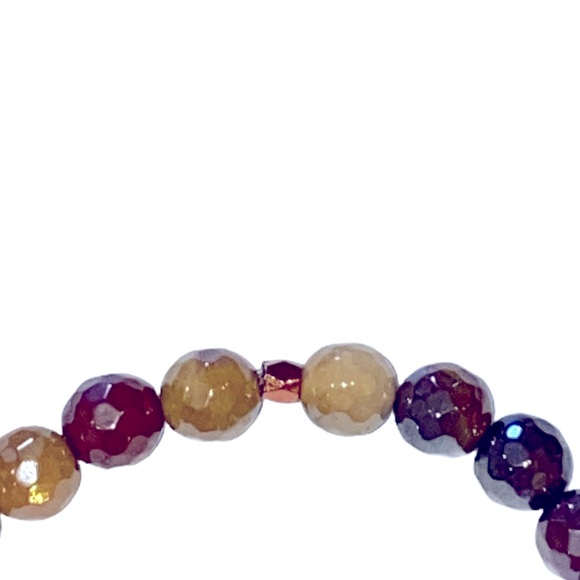 *NEW* Hand Crafted Mookaite Faceted Gemstone Bracelet 7.25” - Picture 2 of 2